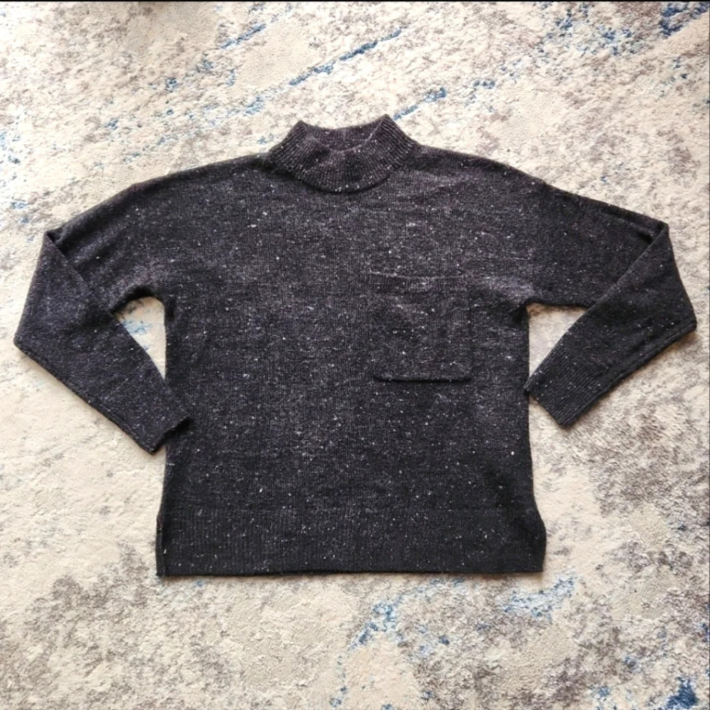 Madewell‎ Women's Size XS Donegal Redmond Mockneck Pocket Wool Sweater